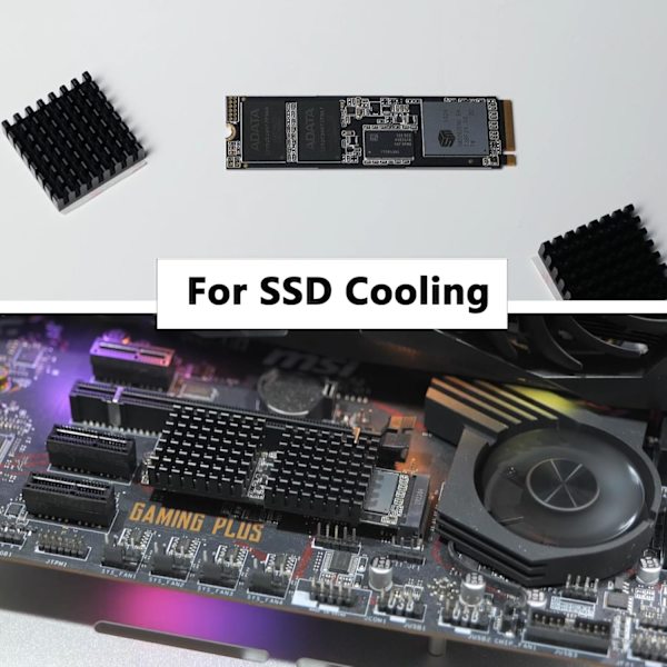 5 st 35x35x10mm Aluminium Liten Kylfläns med Dubbelsidig Värmeledande Tejp för CPU IC LED-kort Kylare för Kylning Stepper Motor TEC1-12706 Peltier