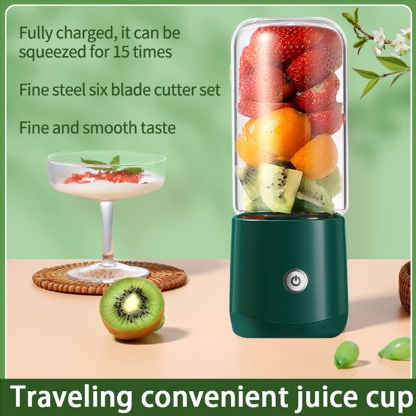 380ML Trådløs Mini Juicer Frugtsaftpresser til frugt- og grøntsagspressemaskine
