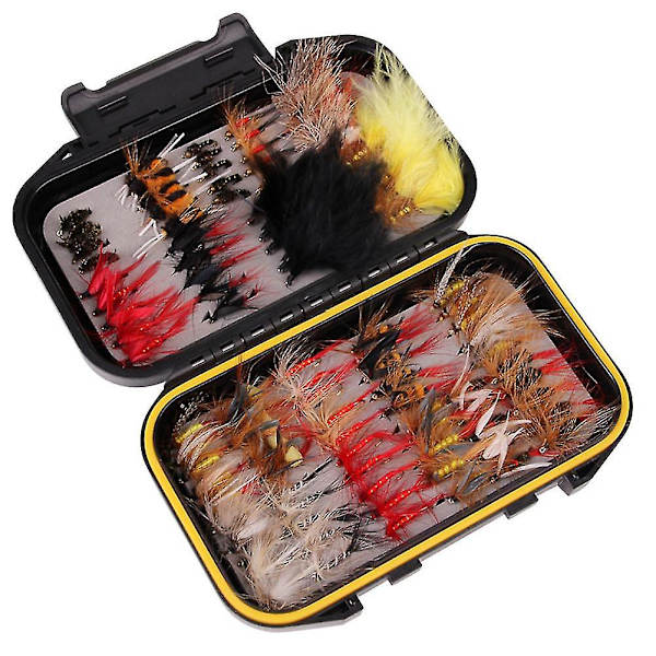 100 stk Fluestang Fiskefluer Sett Fluestang Lokker Med Flueske for Ørret Laks Bass