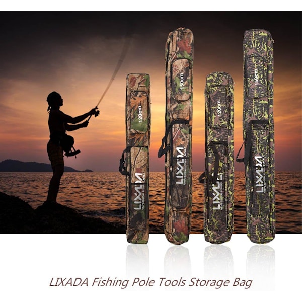 Fiskebag, Bærbar Fiskestangbag Dobbelt Lag Stor Kapasitet Fiskestang Tackle Bag 120/150cm