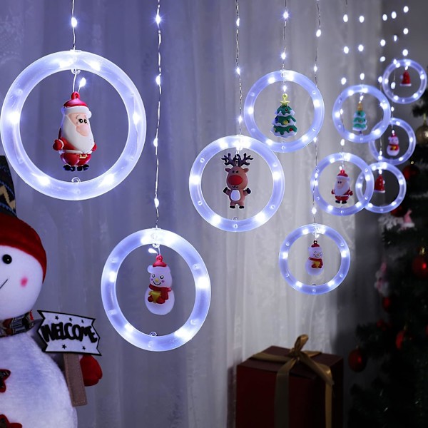Julevindulys 3m x 0,65m LED-lyskjede Gardinlys med 8 moduser Juledekorasjon for innendørsfest Bryllup Soverom (Kald hvit) Cool White
