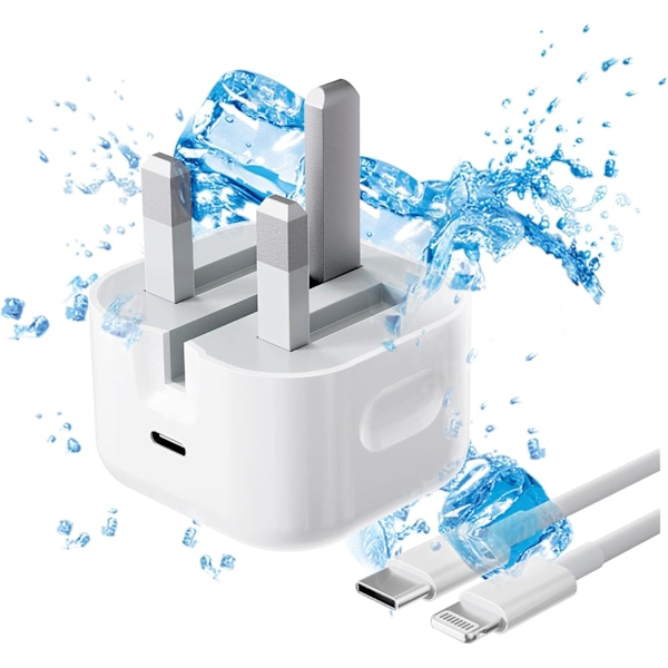 20W USB C Hurtiglader, Hurtigladeplugg og 2M USB C til Lightning Ladekabel, Egnet for iPhone 13, 14, 15, 13Pro, 14Pro, 15Pro