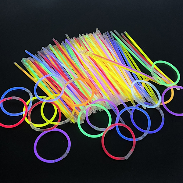 100-pack lysande armband, flerfärgade