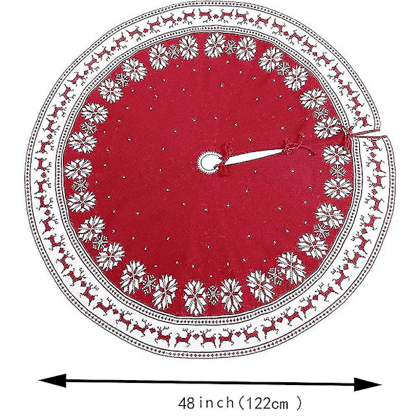 Juletrærskjørt Juletrær Strikkede Trærskjørt Julepynt Rød Juletrærskjørt