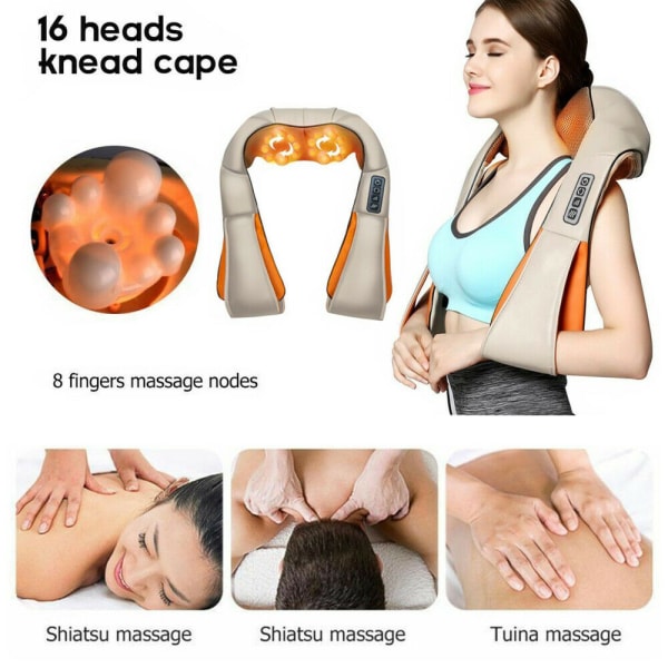 Electric massager shiatsu neck back massage vibration heat function