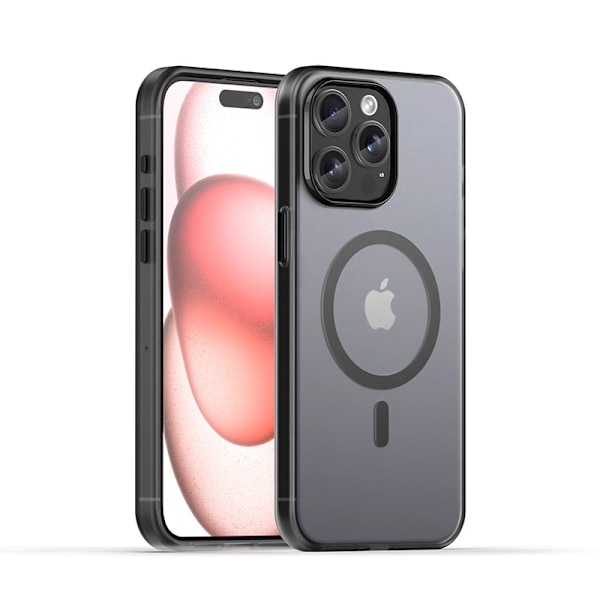 MagSafe-kotelo iPhone 16 Pro -puhelimelle, matta takakuori, himmeä, musta