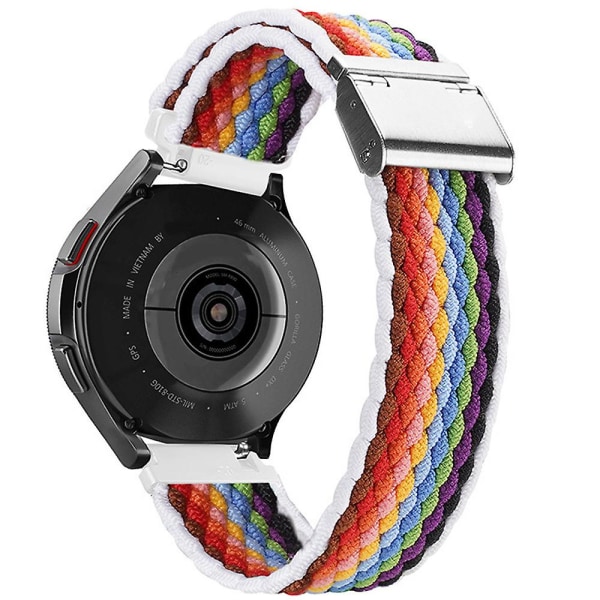Sport Nylon flettet stropp kompatibel med Samsung Watch3 45mmatch S3,22mm Light stripe color-22mm