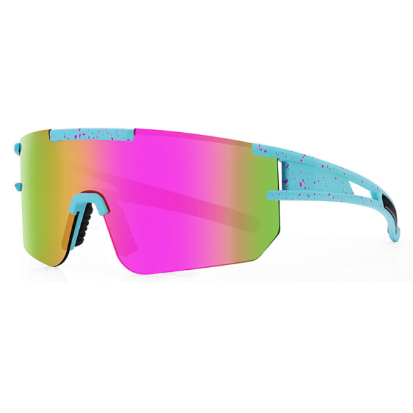 Sykkelbriller polariserte utendørs sportsbriller mote solbriller, ekte film fargerike linsebriller (himmelblå pudderpunkt)
