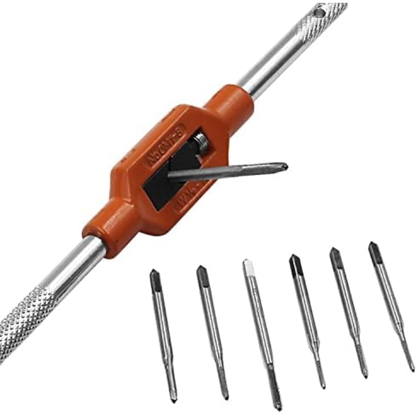 Mini Handgängsnitt Metrisk DIY Verktyg Borr Gängningssats M1.1 M1.2 M1.4 M1.6 M1.8 M2 M2.5 med Justerbar Gängklopp M1-8, i Plastlåda