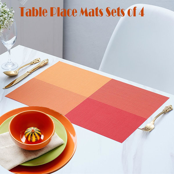 Gallerbordstabletter Set om 4, PVC-tabletter Resistenta Tvättade, 45 x 30cm Halksäkra Värme för Kök Matrum Restaurang