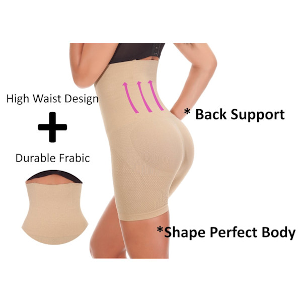 Dame Højtaljet Tummy Control Bodyshaper Butt Lifter Boyshorts Control Knickers Slankende Trusser, 4XL