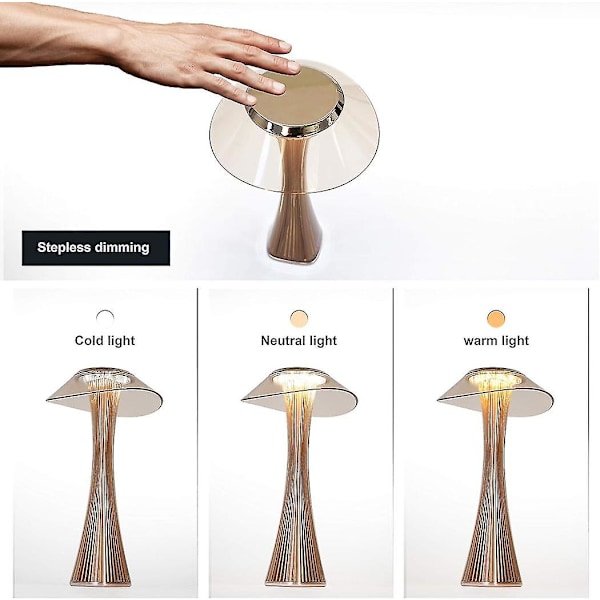 Dimbar LED-bordlampa med touchfunktion, inomhus- och utomhusbelysning, bärbar bordlampa