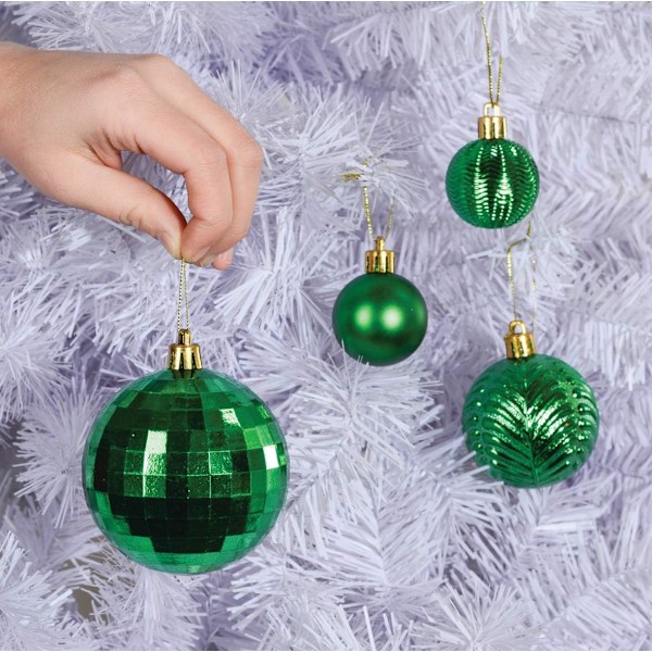 Grønne 36-delte knusesikre julekulepynt - De perfekte glitterkulene, juletrepynt, juledekorasjoner. green