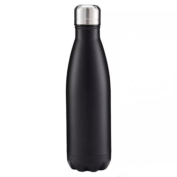 Insulated water bottle in stainless steel-black，Large capacity stainless steel thermos pot, outdoor sports thermos cup