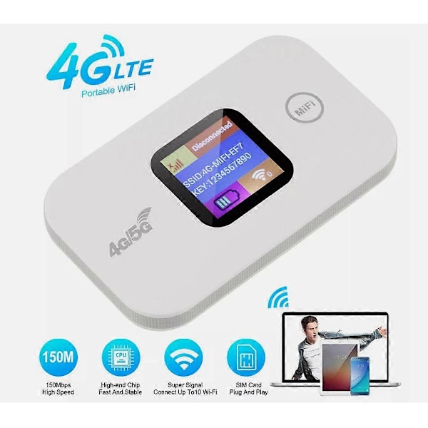 Mobil WiFi Router Bærbar 4G/5G LTE Router Mobil WiFi Hotspot 150 Mbps