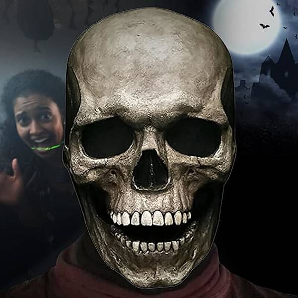 Halloween Kokopään Naamio, Realistinen Pelottava Naamio Liikkuvalla Leualla, Halloween Naamio Aikuisten Lateksinaamiot Halloween Juhliin Karnevaali Cosplay Rekvisiitta