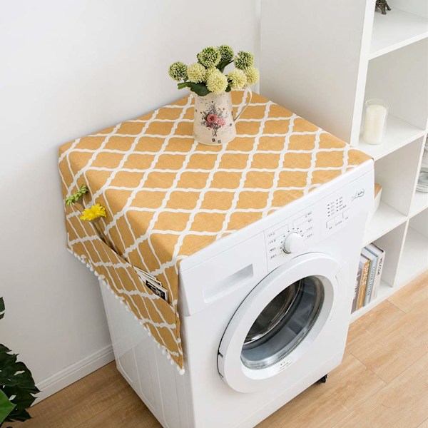Køleskab Støvbeskyttelse 130*55cm, Køleskab Støvbeskyttelse med Opbevaringspose, Vaskemaskine Støvbeskyttelse, Vaskemaskine Beskyttelse Yellow