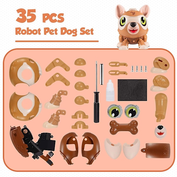 Katea Kids Legetøj STEM DIY Videnskabelig Uddannelse Bygge Robot Hund