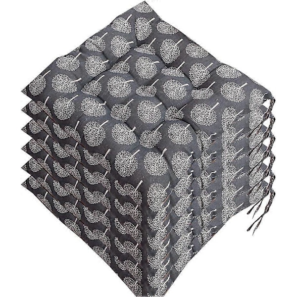 Set med 6 Stolsdynor 40 x 40, Dekorativa Kuddar Stolsdyna Trädgårdskuddar, Polyester