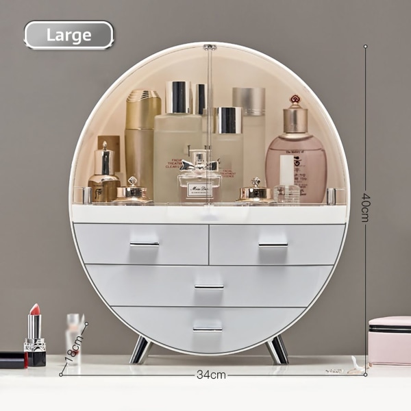 Kosmetiklåda Kosmetisk organizer Sminkförvaring sorteringslåda Minigarderob -Grå L storlek