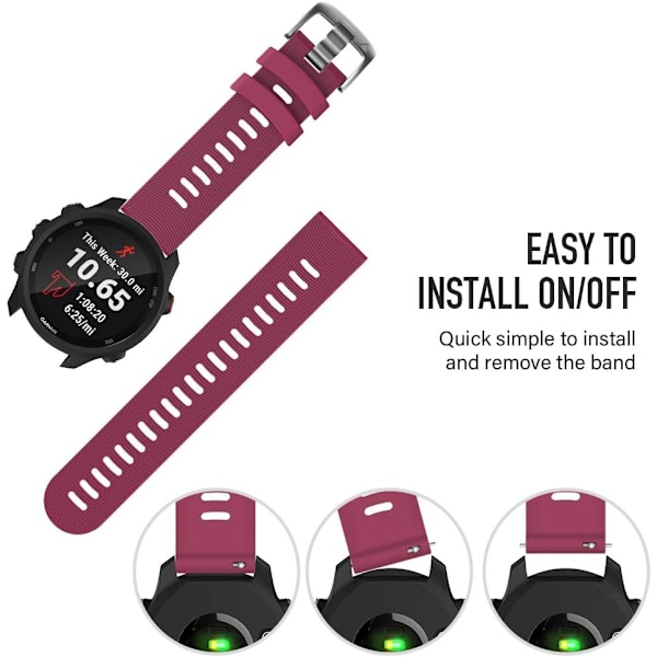 Kompatibel med Garmin Forerunner 245 reim Forerunner 55 reim, 20mm reim for Galaxy Watch 5/5 Pro Galaxy Watch 4 Vivoactive 3 Vivoactive 5 reim