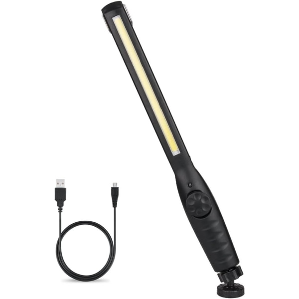 Emergency Work Light, USB Oppladbart Emergency Inspection Light, COB-lommelykt med magnetbase og hengende krok