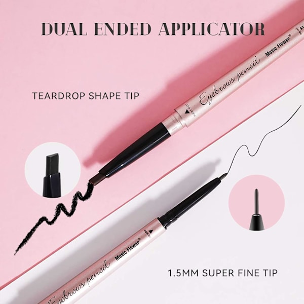 Ögonbrynspenna med dubbla ändar, Vattentät ögonbrynspenna, Kladdfri och långvarig ögonmakeup, 1-pack #03
