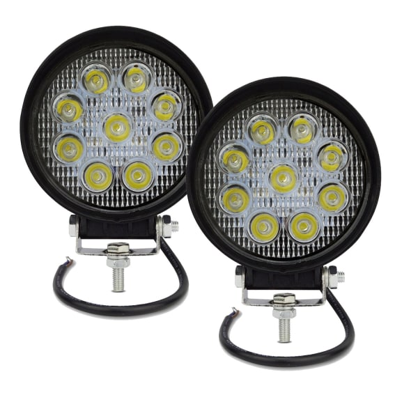 2 kpl 4 tuuman 27W pyöreä valonheitin LED-työvalo, leveä valokeila maastoautoon, kuorma-autoon, SUV:iin ja 4x4 sumuvaloon