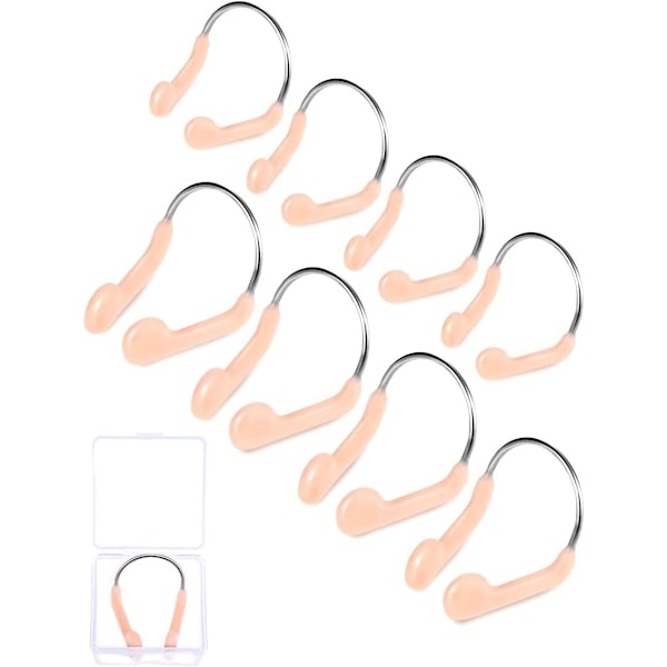 Nässkydd Simtävling Skydd Nässkydd Simning Näsproppar för Vuxna Barn Användning, Beige (8 Stycken)