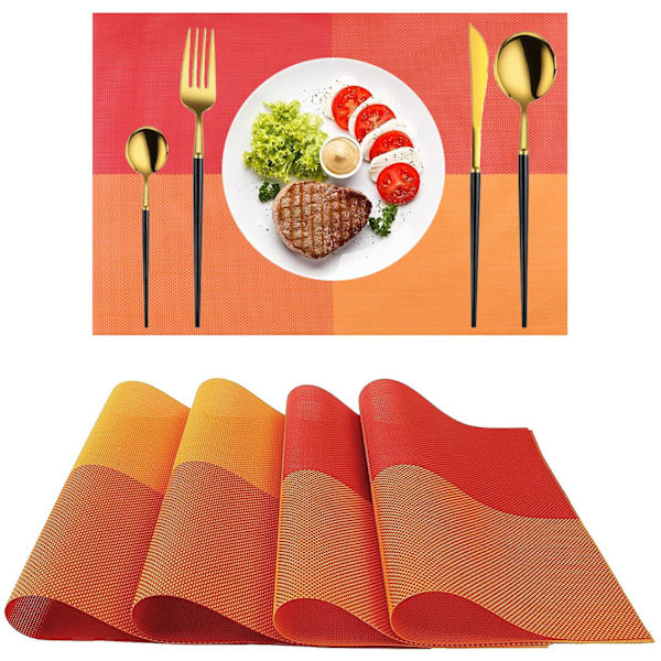 Gallerbordstabletter Set om 4, PVC-tabletter Resistenta Tvättade, 45 x 30cm Halksäkra Värme för Kök Matrum Restaurang
