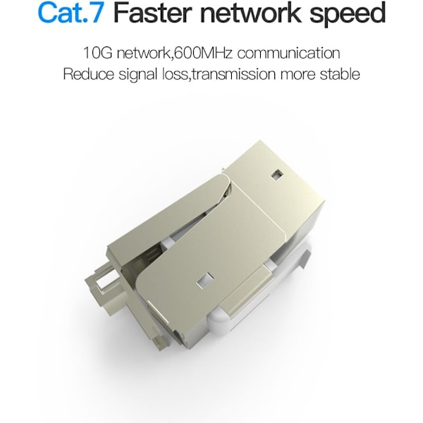 RJ45-moduuliliitin, Cat7 Cat6 Cat5 RJ45 8P8C -verkkoliitin, RJ45-liitinlinjakytkin, Ethernet-kaapelin jatkoadapteri (5 kpl)