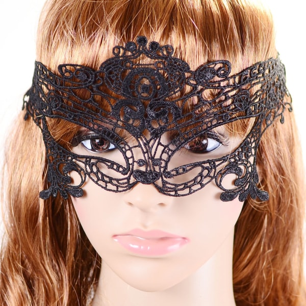 2-Pack luksuriøs sexet blonde-ballmaske med bind for øjnene Masquerade Cosplay prom-maske - sort (størrelse: One Size)