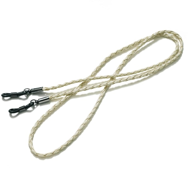 Glaskedjor Halsband Läder Glasögon Halsband Snöre Rep Band Läder Glasögon Snöre Justerbar Ände Glasögonhållare Ögonaccessoarer, 2 st, vit white