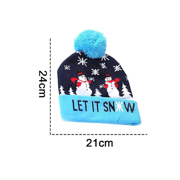 LED Julehat, Unisex Lysende Julehat Strikket Hue, til Julegave til Børn eller Voksne