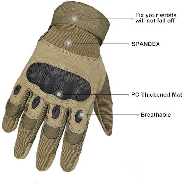 Herr Full Finger Utomhus Sport Arbets Handskar Jakt Motorcykel Cykel Klättring Längdskidåkning Julklapp M Brown M