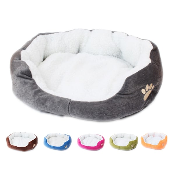 Dyrebed til katte og små og mellemstore hunde Kurv med rund eller oval donut pude Rede dyrebed, Grå, 45 * 35 Grey