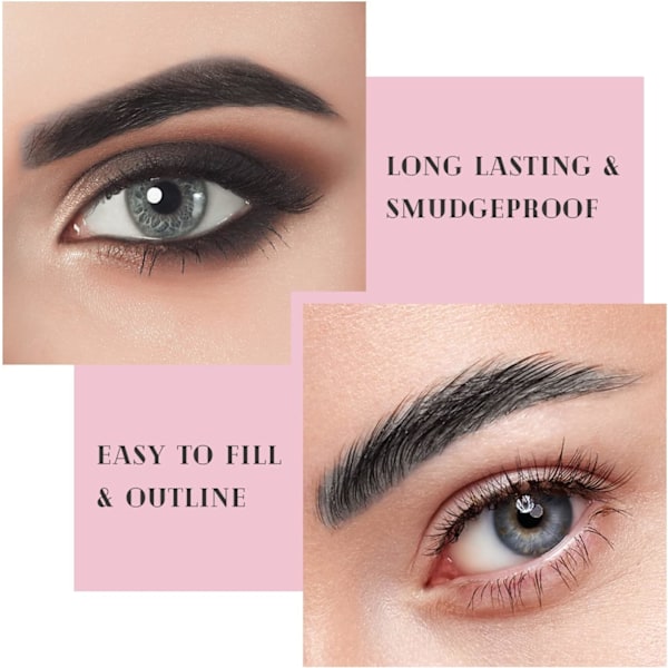 Ögonbrynspenna med dubbla ändar, Vattentät ögonbrynspenna, Kladdfri och långvarig ögonmakeup, 1-pack #03