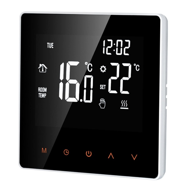 16A digital termostat, LCD-skärm, pekskärm, programmerbar, för hem, skola, kontor, hotell, vit