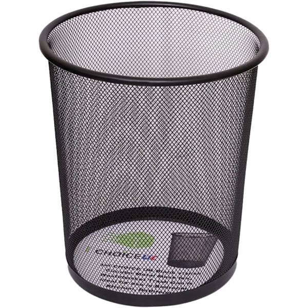 Stilren cirkulär papperskorg i metallnät, perfekt för användning i sovrum, kök, badrum, hall, skola och kontor (1-pack).