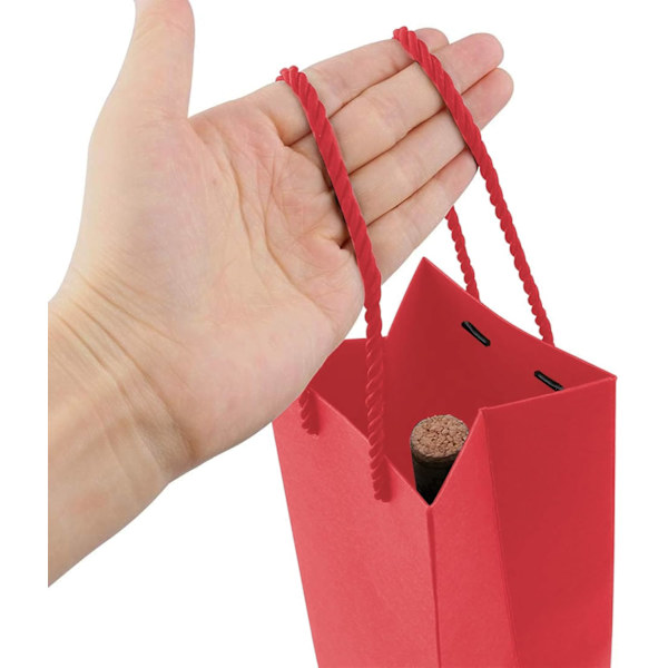 Vingavegaveposer, robuste genanvendelige kraftpapir vingaveposer med håndtag til fest, jul, halloween, bryllup, fødselsdag, festivalfest red
