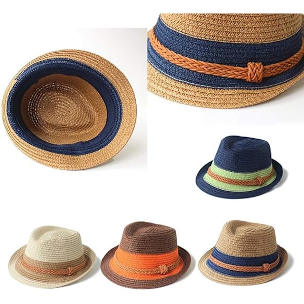 Babyhatt för 2-6 År, Barn Baby Sommarhatt Keps Barn Andningsbar Hatt Halm Strandhatt, Barn Pojkar Flickor Solhatt
