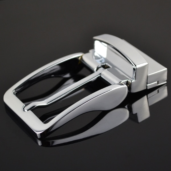 Mænd Metal Reversible Bæltespænde Udskiftning Antik Rektangulær Pin Spænde (sort) C