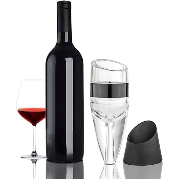 Bärbar Vinluftare, Snabb Dekanter Trippelstruktur Vin Dekanter, Premium Luftande Dekanter för Vinflaska