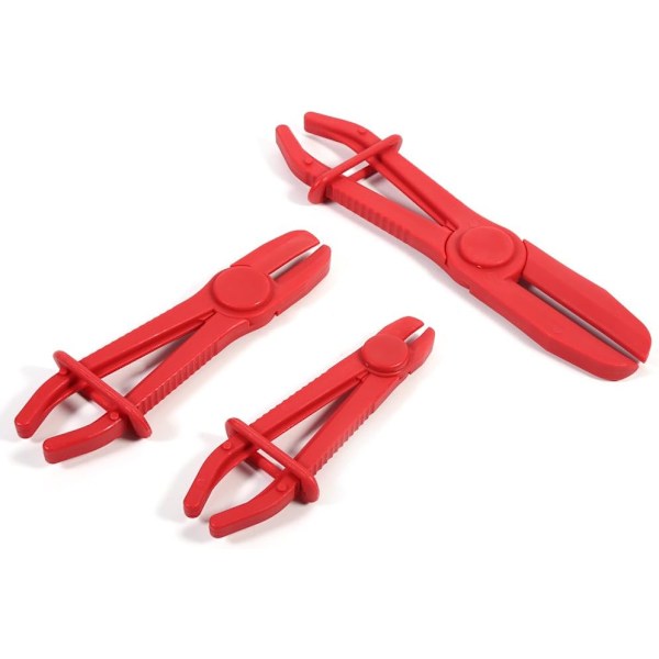 3-pack Rörtångset, Nylon Slangklämma Verktygsset, Broms Bränsle Vattenledning Klämma, Tång Hands Free Verktyg Blandade Storlekar (Röd)
