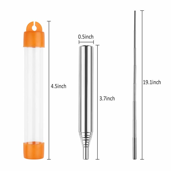 Pocket Bellows 3 PCS Blow Fire Tube Stainless Steel Collapsible Blow Fire Tube for Fireplace Barbecues Campfire Blowing Air Into a Fire Traveling