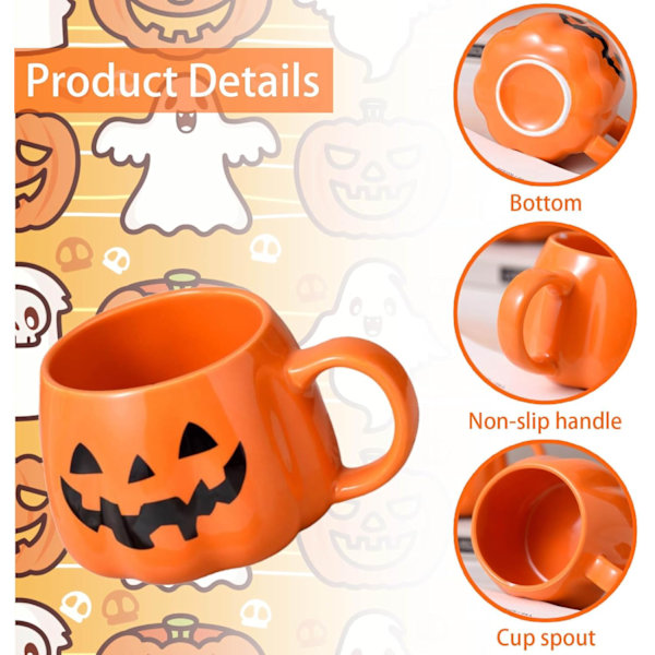 Søt keramisk gresskar kopp Halloween krus Keramisk gresskar Halloween tema Espresso kopp Halloween kaffekopper Søt Halloween krus