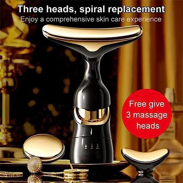 Trefaldig lyftande och uppstramande ansiktsmassageapparat, ansiktslyftsapparat, dubbelhaklyftsmaskin, ögonlyftsapparat, nackansiktsmassagerare