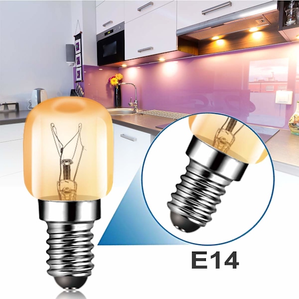 15W E14 Glödlampa 2700K 70LM Liten Skruvkork Pygmé Glödlampor för Ugn, 8-pack