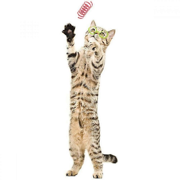 4 st Färgglada Kattfjäderleksaker, Plastfjädrar Katt Leksaker, Fjäderleksaker för Katter, Katt Leksaker, Husdjurstillbehör