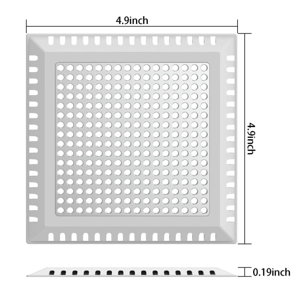 Kvadratisk Avløpsbeskytter, Avløpsfilter for Dusj, Avløpsdeksel for Bad, 125mm